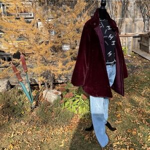 Regal 3/4 Reversible Bordeaux Fine Faux Fur Coat
